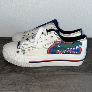 Women's Florida Gator White and Blue Gator Sneakers